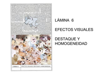 LÁMINA  6 EFECTOS VISUALES DESTAQUE Y HOMOGENEIDAD 