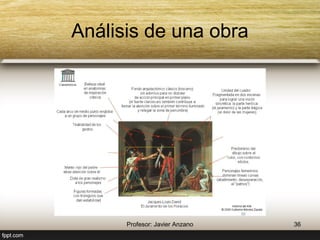 Jacques-Louis David 
La muerte de 
Marat 
Napoleón 
cruzando los Alpes 
36 Profesor: Javier Anzano 
La muerte de 
Sócrates 
 