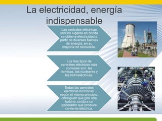 La electricidad, energía indispensable