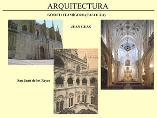 ARQUITECTURA: Siglo XV (Estilo Isabelino o Reyes Católicos)
•  Palacio del Infantado
(Guadalajara): fachada con
añadidos renacentistas.
 