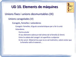 Realitza funcions de guiatge i transmissió De moviments i forces Forma part d'una màquina Caixa de canvis, transmissió... Estàtica Part de la mecànica Estudia equilibri dels cossos en estat de repòs Estructures, forces en barres i altres elements de màquines 