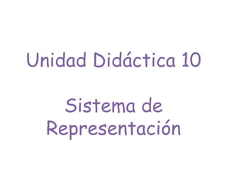Unidad Didáctica 10
Sistema de
Representación
 