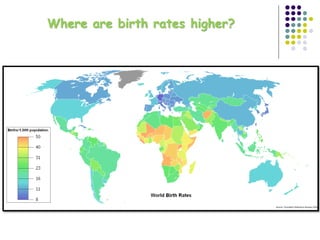 Where are birth rates higher?
 