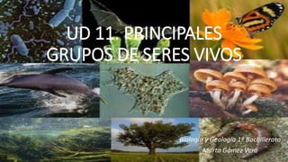 UD 11. PRINCIPALES
GRUPOS DE SERES VIVOS
Biología y Geología 1º Bachillerato
Marta Gómez Vera
 