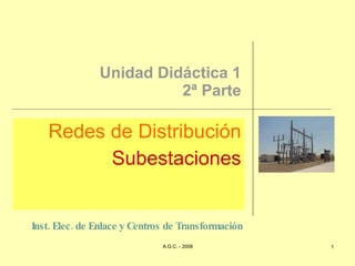Unidad Didáctica 1 2ª Parte Redes de Distribución Subestaciones 