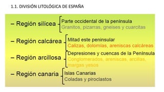1.1. DIVISIÓN LITOLÓGICA DE ESPAÑA
 