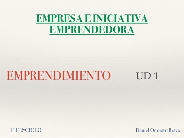 Ud 1 Emprendimiento