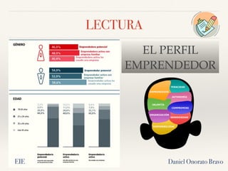 LECTURA
EL PERFIL
EMPRENDEDOR
Daniel Onorato Bravo
EIE
 