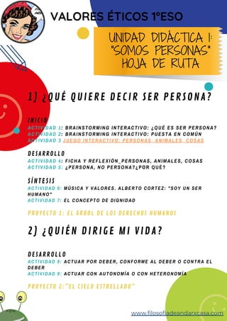 1) ¿QUÉ QUIERE DECIR SER PERSONA?
INICIO
ACTIVIDAD 1: BRAINSTORMING INTERACTIVO: ¿QUÉ ES SER PERSONA?
ACTIVIDAD 2: BRAINST...