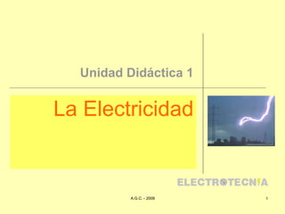 Unidad Didáctica 1 La Electricidad Conceptos Generales 