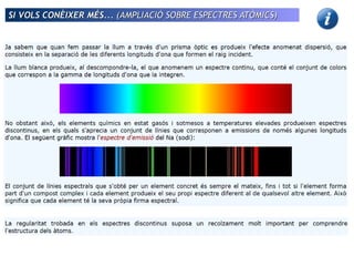 SI VVOOLLSS CCOONNÈÈIIXXEERR MMÉÉSS...... ((AAMMPPLLIIAACCIIÓÓ SSOOBBRREE EESSPPEECCTTRREESS AATTÒÒMMIICCSS)) 
 