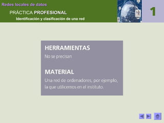 Redes locales de datos

PRÁCTICA PROFESIONAL
Identificación y clasificación de una red

 