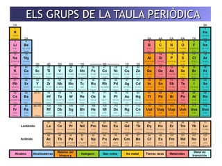ELS GRUPS DDEE LLAA TTAAUULLAA PPEERRIIÒÒDDIICCAA 
 