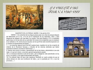 LA VUELTA DE
FERNANDO VII
 