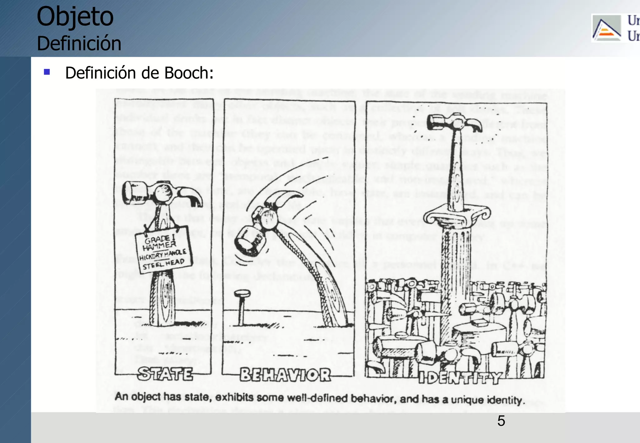 5
Objeto
Definición
 Definición de Booch:
 