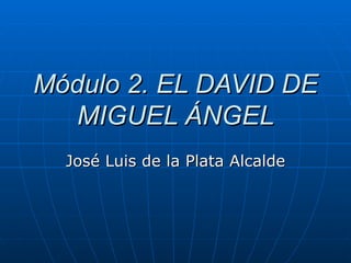Módulo 2. EL DAVID DE MIGUEL ÁNGEL José Luis de la Plata Alcalde 