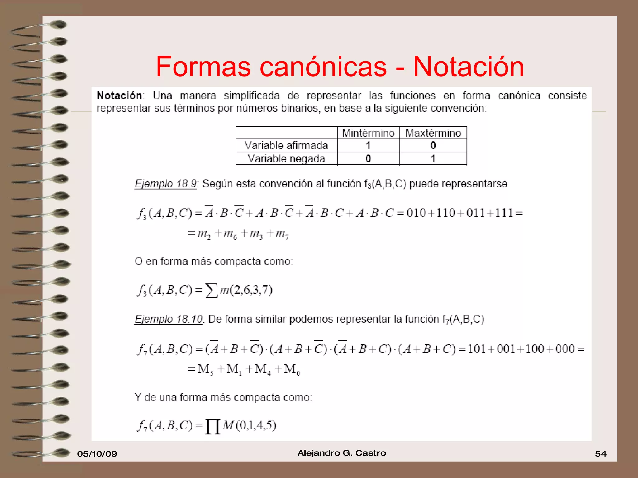 Formas canónicas - Notación 