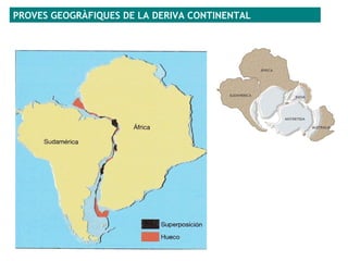 PROVES GEOGRÀFIQUES DE LA DERIVA CONTINENTAL
 