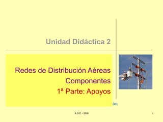 Unidad Didáctica 2 Redes de Distribución Aéreas Componentes 1ª Parte: Apoyos 
