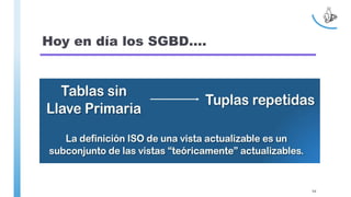 Hoy en día los SGBD….
54
 
