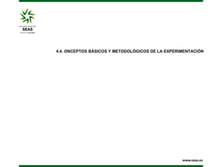 4.4. ONCEPTOS BÁSICOS Y METODOLÓGICOS DE LA EXPERIMENTACIÓN

 