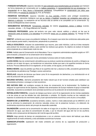 prima la conservación sobre otros usos. Aquellos que son de interés nacional, ya que son representativos de
alguno de los ...