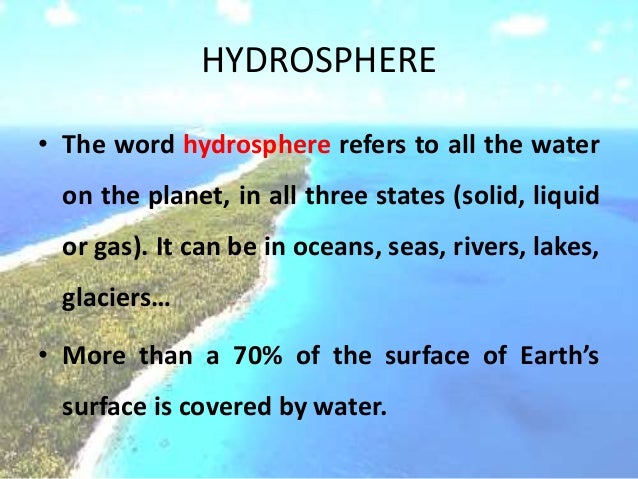 Resultado de imagen de hydrosphere