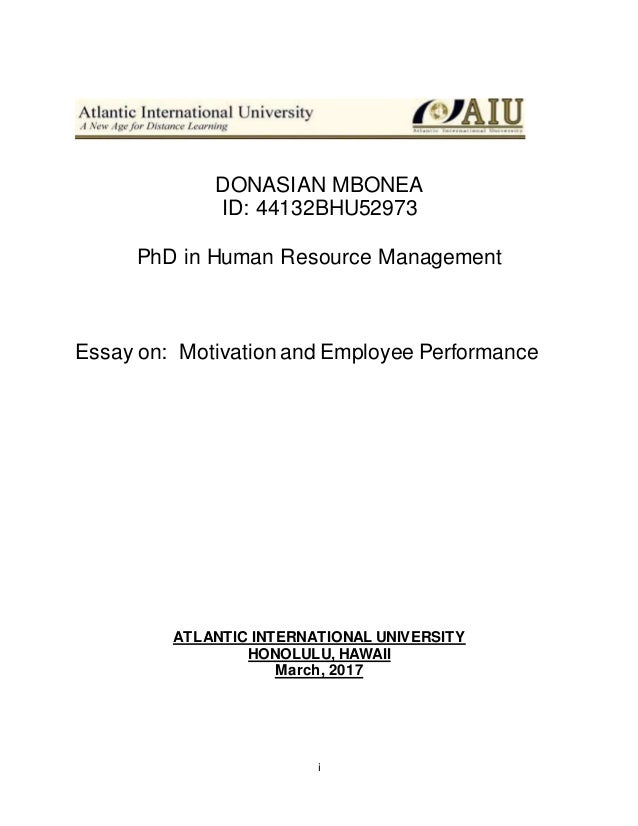 Help With Essay Papers I Donasian Mbonea Id Bhu Phd In Human Resource Management Essay On Motivation And Wonder Of Science Essay also Essay Papers Online Ud Bhu Essay On Motivation And Employee Performance Proposal Essay Topics