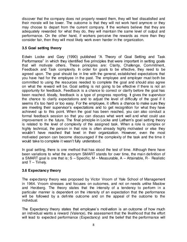 Dissertation on motivation and employee performance