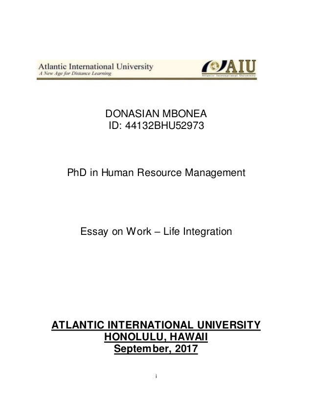 Thesis Of A Compare And Contrast Essay I Donasian Mbonea Id Bhu Phd In Human Resource Management Essay On Work Life Abortion Essay Thesis also Essay In English Literature Ud Bhu Essay On Work Life Integration Aiu Essays On Importance Of English