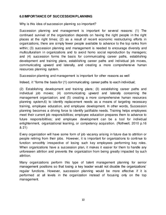 Developing a succession plan image