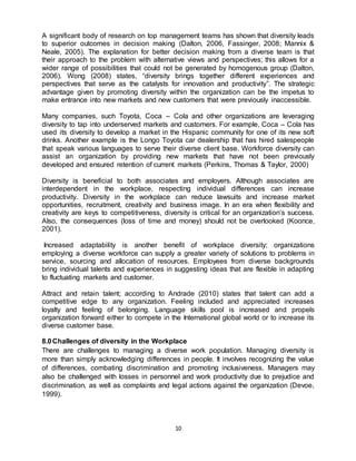 Essay on diversity in the workplace - aiu(final) | DOCX