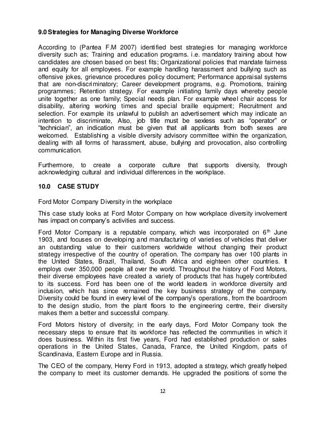 Реферат: Diversity In The Workplace Essay Research Paper