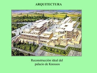ARQUITECTURA
Reconstrucción ideal del
palacio de Knossos