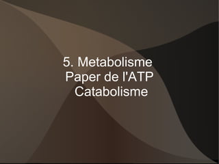 5.  Metabolisme  Paper de l'ATP Catabolisme 