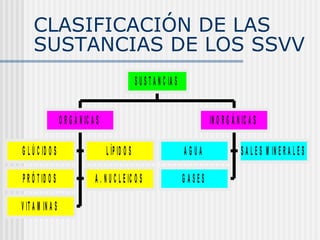 CLASIFICACIÓN DE LAS SUSTANCIAS DE LOS SSVV 