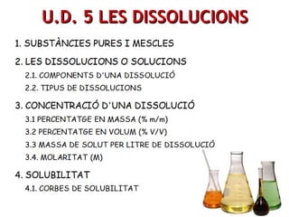 U.D. 5 LES DISSOLUCIONSU.D. 5 LES DISSOLUCIONS
 
