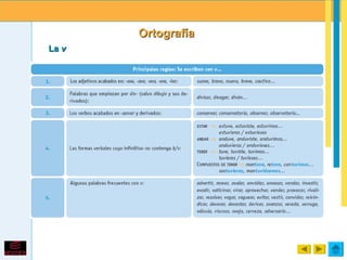 Ortografía
La v
 