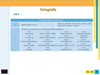 Ortografía
La v
 