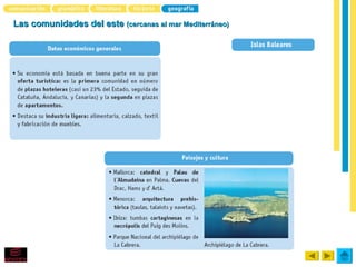 Las comunidades del este (cercanas al mar Mediterráneo)
 