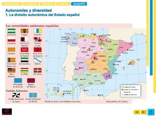 Autonomías y diversidad
1. La división autonómica del Estado español
 