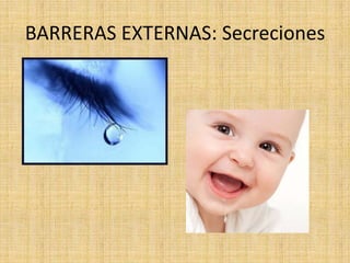 BARRERAS EXTERNAS: Secreciones
 