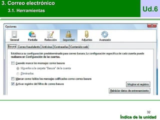 Ud.6
3. Correo electrónico3. Correo electrónico
3.1. Herramientas3.1. Herramientas
Índice de la unidadÍndice de la unidad
32
 
