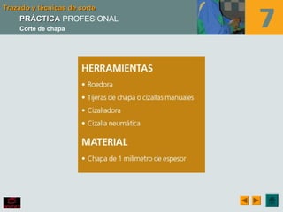 Trazado y técnicas de corteTrazado y técnicas de corteTrazado y técnicas de corteTrazado y técnicas de corte
PRÁCTICAPRÁCTICA PROFESIONAL
Corte de chapa
 