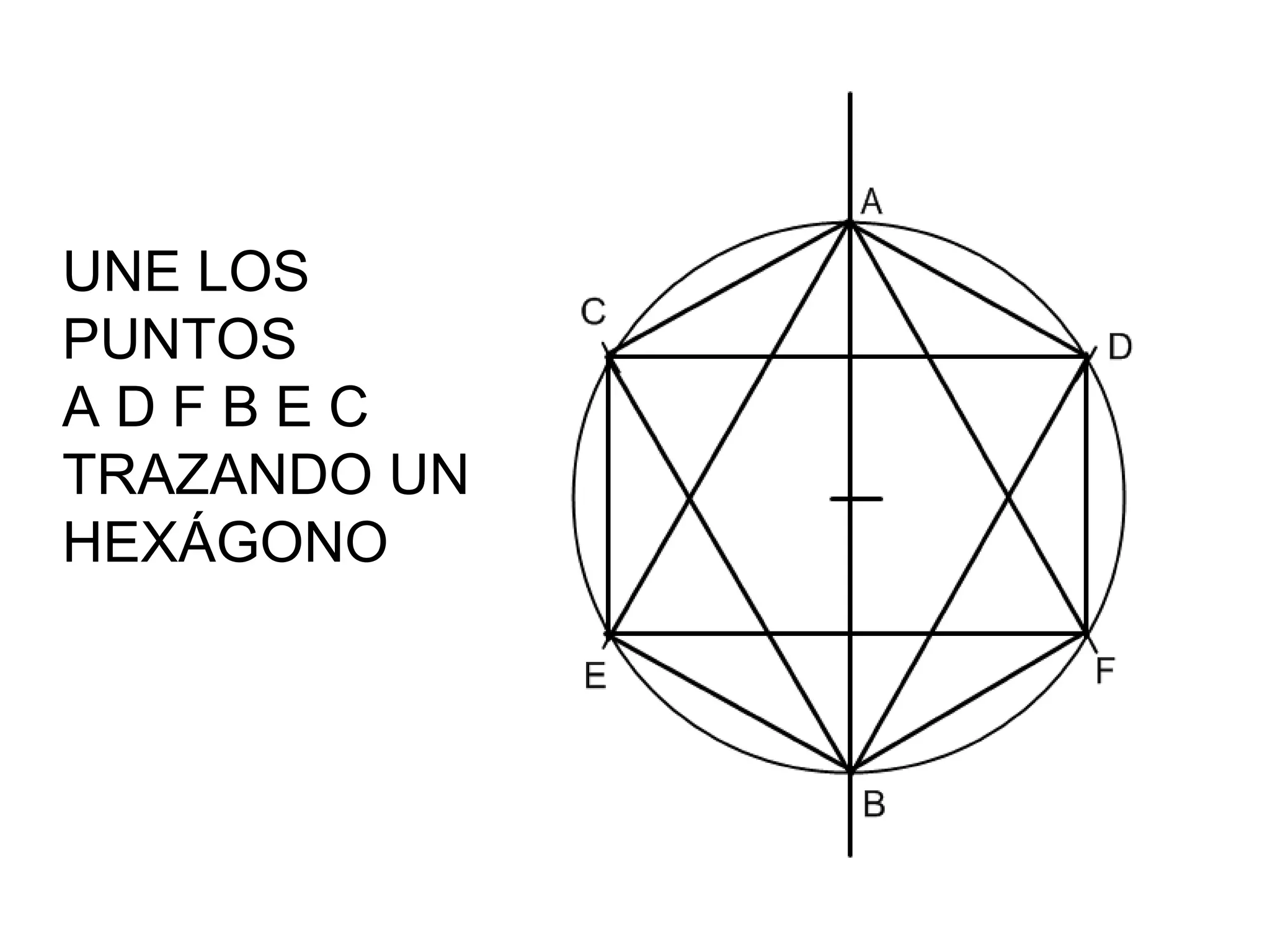 UNE LOS PUNTOS
B C D TRAZANDO
OTRO TRIÁNGULO
EQUILÁTERO.
YA TIENES UNA
FIGURA DE
SIMETRÍA RADIAL,
AHORA TE FALTA
CREAR MÁS
FORMAS PARA
TENER UN
RESULTADO MÁS
VISTOSO.

 