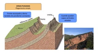 ZONAS PLEGADAS
Plegamiento simple.
 