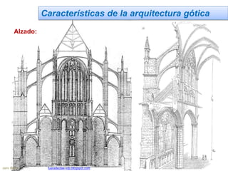 Características de la arquitectura gótica
Alzado:
Jairo Martín fueradeclae-vdp.blogspot.com
 