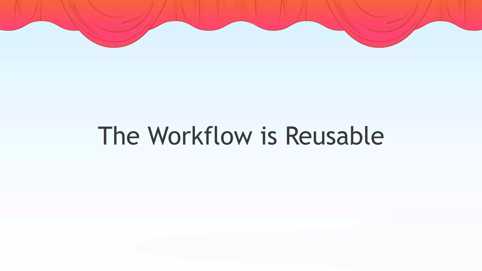 The Workflow is Reusable
 
