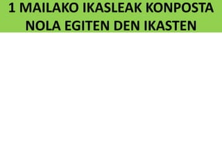 1 MAILAKO IKASLEAK KONPOSTA
NOLA EGITEN DEN IKASTEN
 