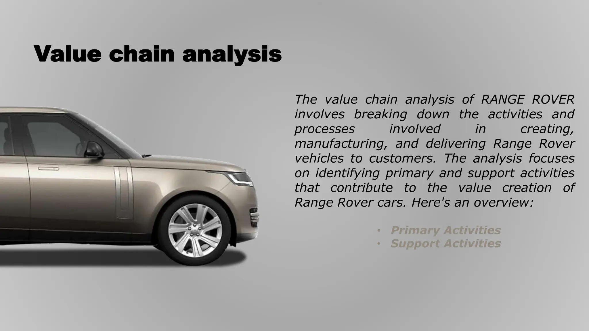 Value chain analysis of RANGE ROVER .pptx